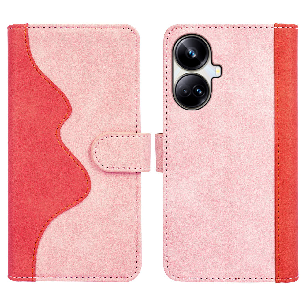 For Realme 10 Pro 5G Bi-color Design PU Leather Phone Cover Supporting Stand Wallet Cell Phone Case For Realme 10 Pro 5G Bi-color Design PU Leather Phone Cover Supporting Stand Wallet Cell Phone Case